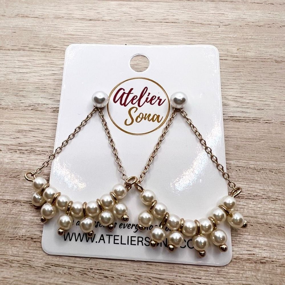 New Atelier Sona Faux Pearl Chandelier Two Way Post Dangle Earring